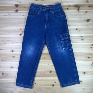 FUBU Jeans Boys 10 The Collection Cargo Carpenter Denim Blue Jeans